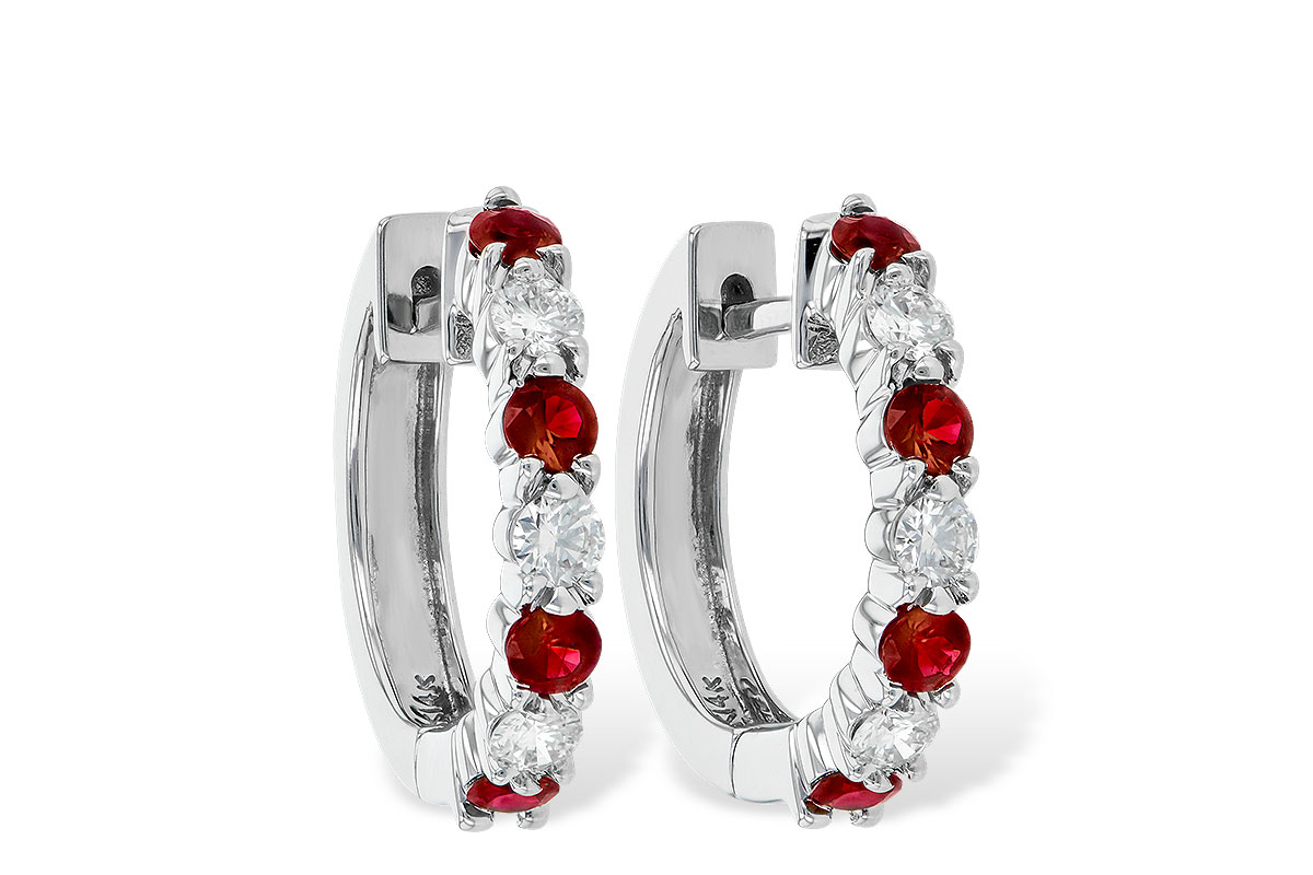 A010-49021: EARRINGS .64 RUBY 1.05 TGW