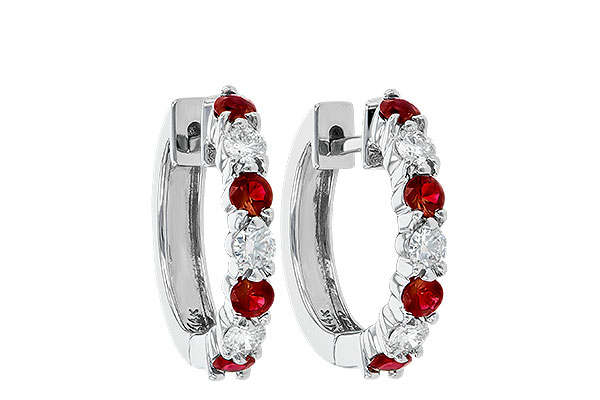 A010-49021: EARRINGS .64 RUBY 1.05 TGW