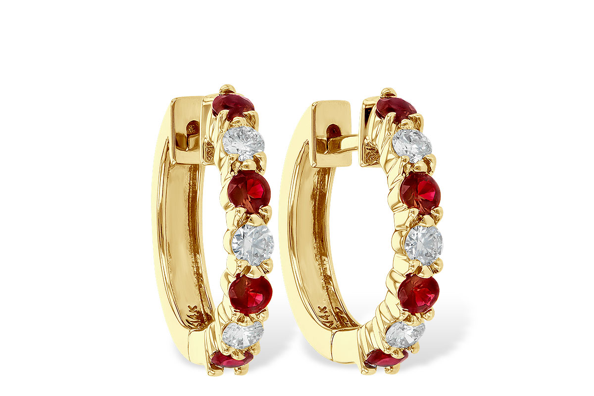 A010-49021: EARRINGS .64 RUBY 1.05 TGW