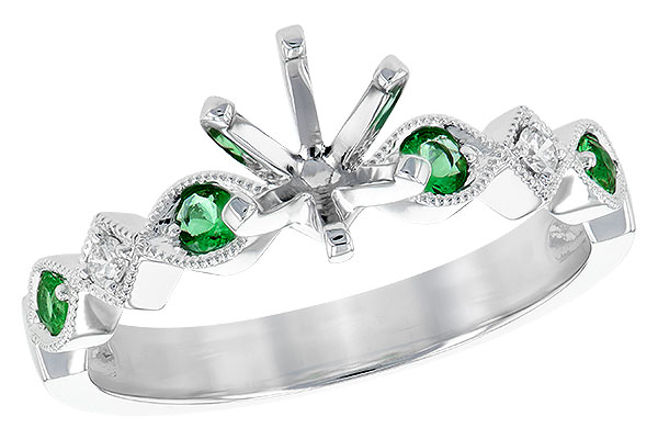 A199-57230: LDS SEMI DIA RG .12 EMERALD .16 TGW