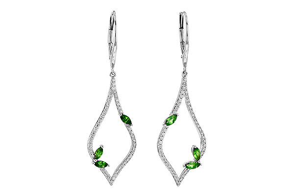 A199-60894: EARR .42 GREEN GARNET .77 TGW