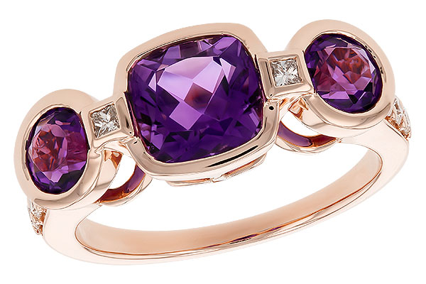 A283-24458: LDS RG 2.25 TW AMETHYST 2.50 TGW (7MM CUSHION)