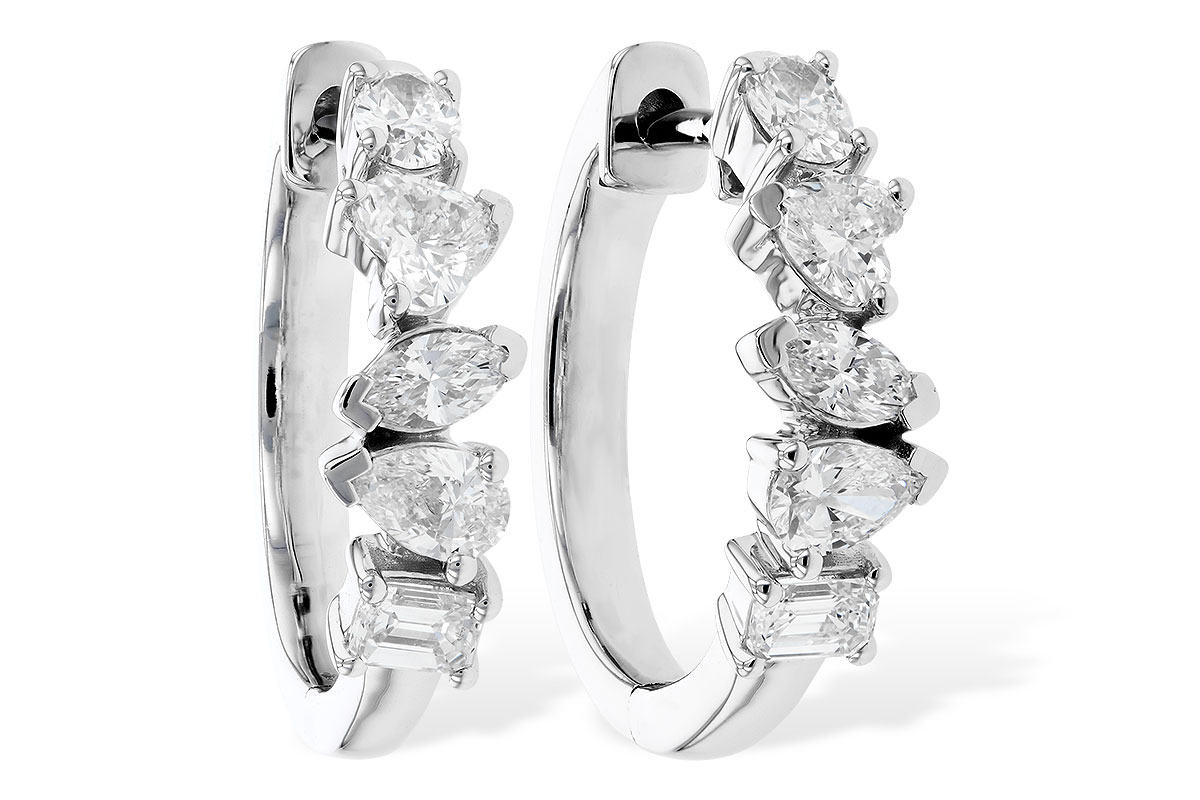 A283-25412: EARRINGS .70 TW FANCY CUT DIAS