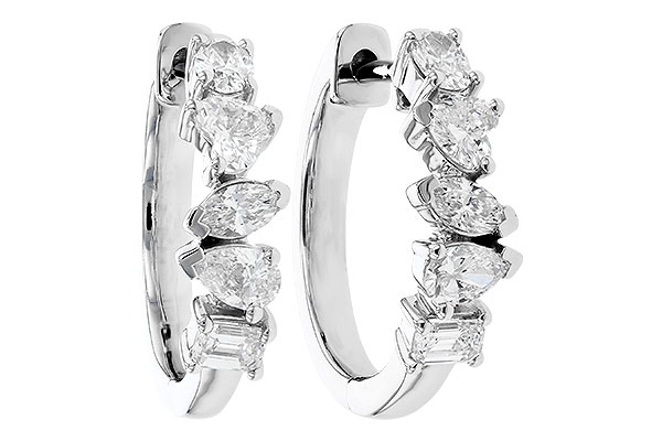 A283-25412: EARRINGS .70 TW FANCY CUT DIAS