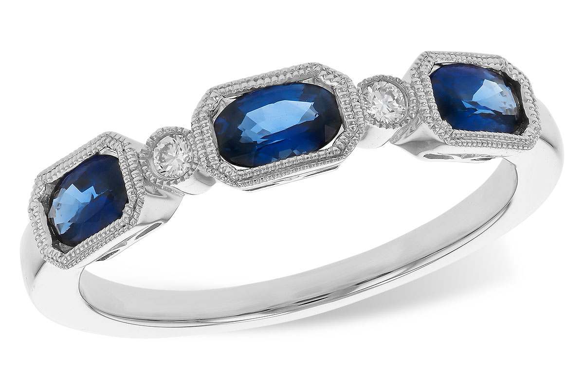 A284-11776: LDS WED RG .72 SAPPHIRE .77 TGW (4x3MM SAPP)