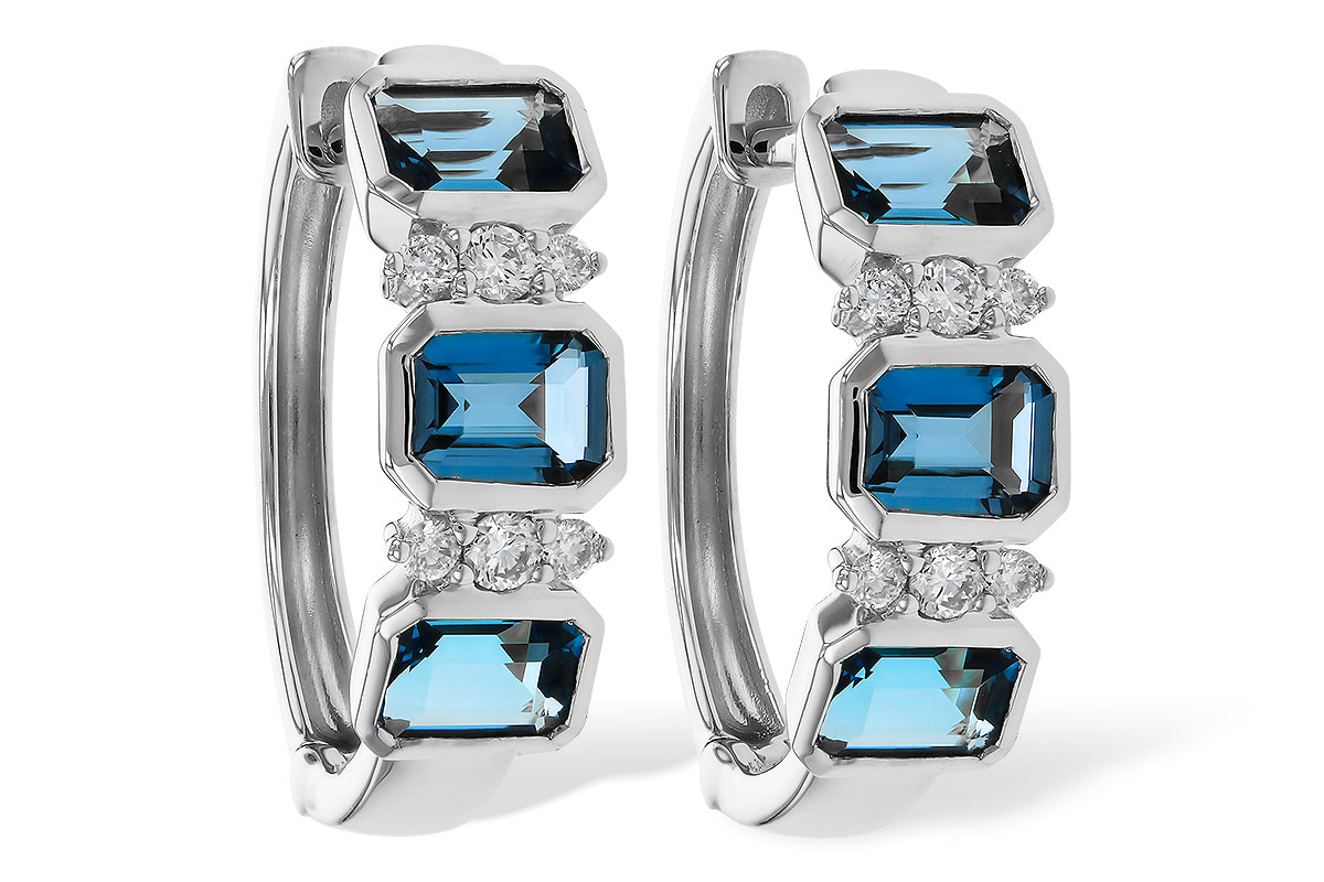 A284-11794: EARRINGS 1.37 TW LONDON BLUE TOPAZ 1.48 TGW