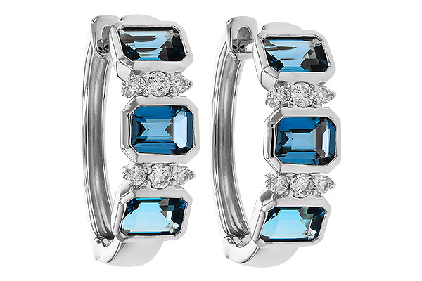 A284-11794: EARRINGS 1.37 TW LONDON BLUE TOPAZ 1.48 TGW