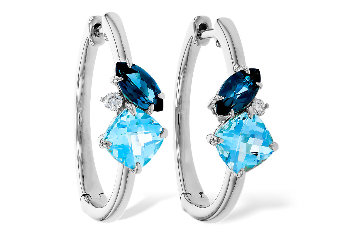 A284-13549: EARRINGS 1.82 TW BLUE TOPAZ 1.86 TGW