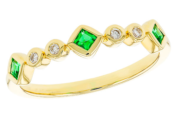 A284-14530: LDS WED RG .14 TW EMERALD .19 TGW