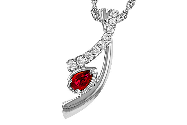 A284-15367: NECKLACE .21 RUBY .38 TGW (5x3 RUBY)