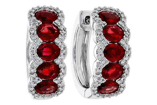 A284-16358: EARRINGS 2.20 TW RUBY 2.45 TGW