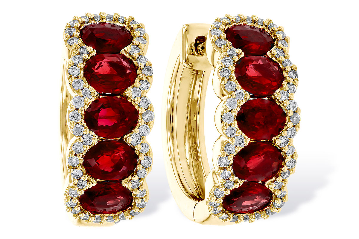 A284-16358: EARRINGS 2.20 TW RUBY 2.45 TGW