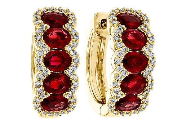 A284-16358: EARRINGS 2.20 TW RUBY 2.45 TGW