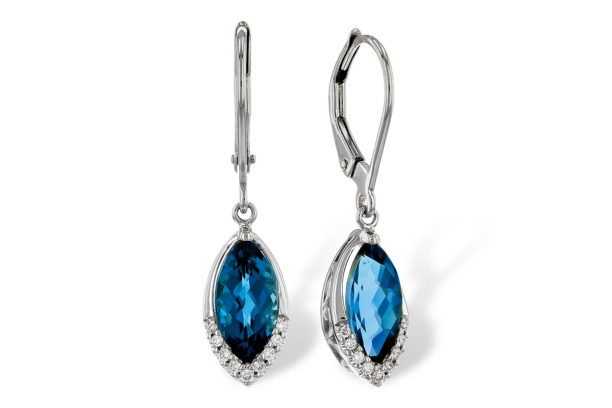 A284-17267: EARR 2.42 TW LONDON BLUE TOPAZ 2.50 TGW (9x5MM MQ)