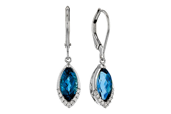 A284-17267: EARR 2.42 TW LONDON BLUE TOPAZ 2.50 TGW (9x5MM MQ)