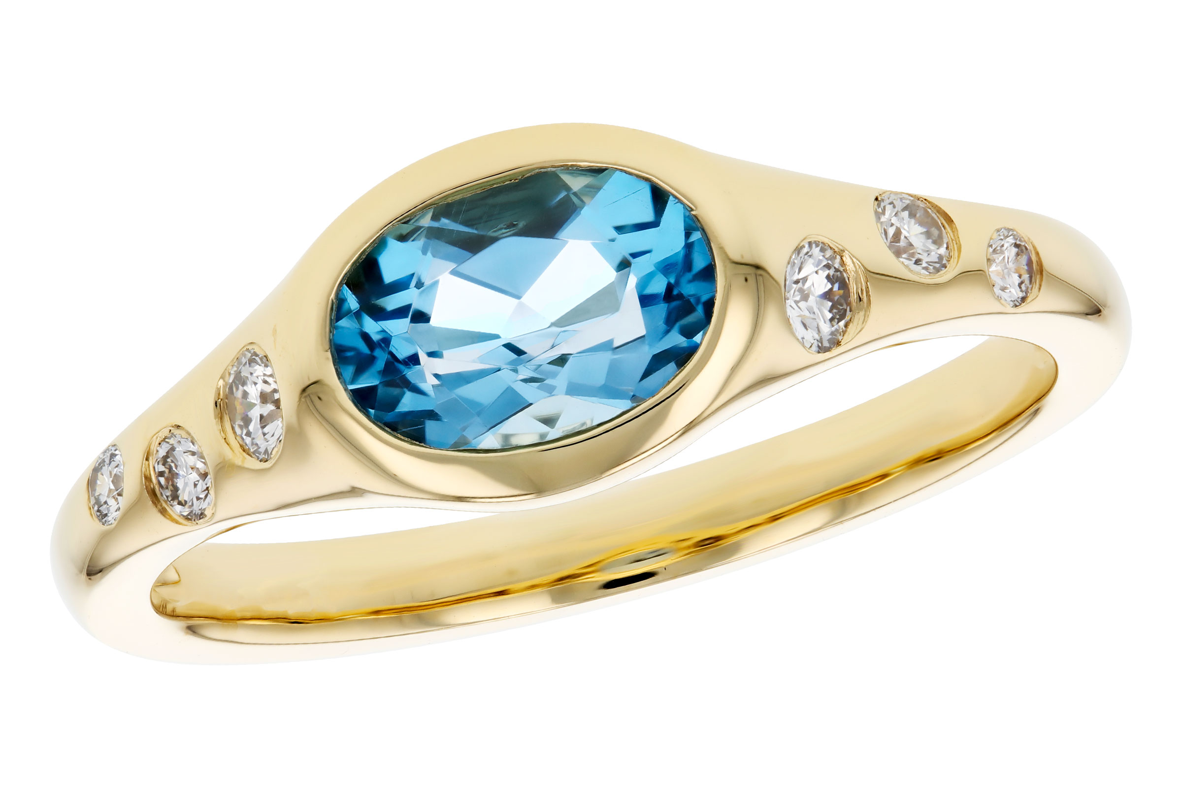 A285-02658: LDS RG .94 BLUE TOPAZ 1.08 TGW (7x5MM OV)