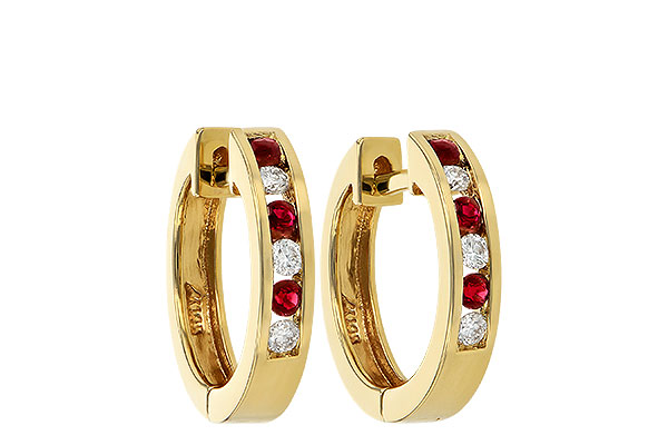 B010-49003: EARRINGS .16 RUBY .26 TGW