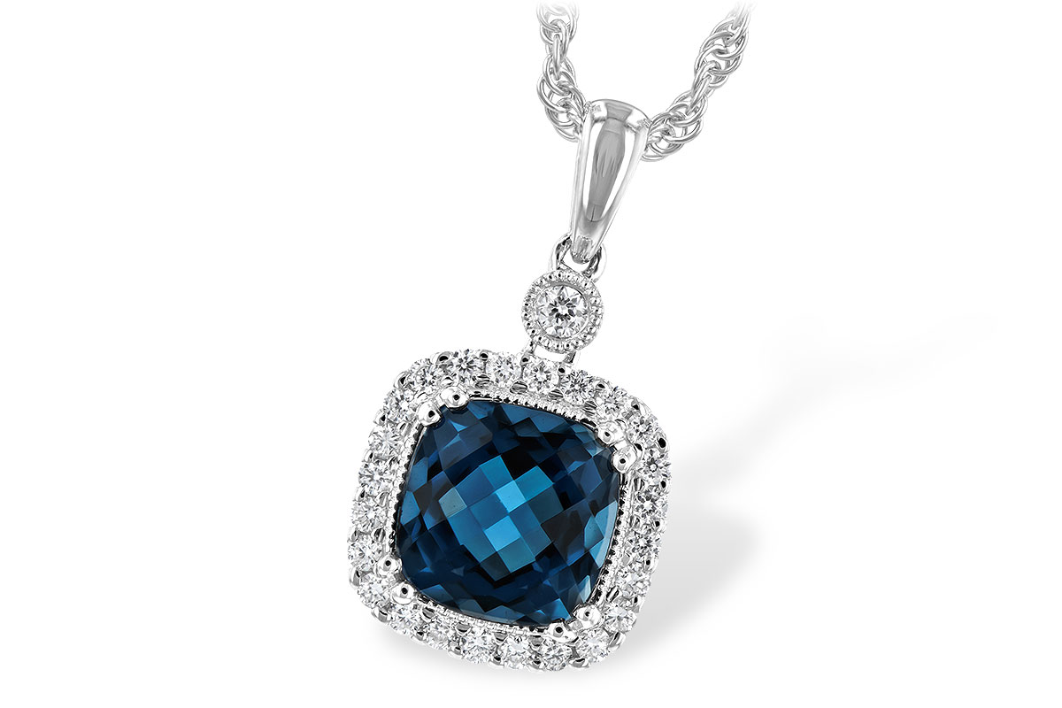 B198-65367: NECK 1.63 LONDON BLUE TOPAZ 1.80 TGW (7MM LBT)