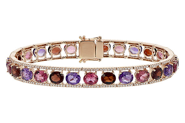 B198-66294: BRACELET 14.94 SEMI PREC (AMY,GT,PT) 15.95 TGW