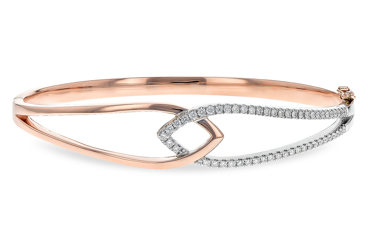 B198-71803: BANGLE BRACELET .50 TW (ROSE & WG)