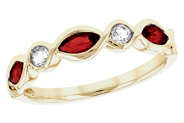 B284-10858: LDS RG .52 TW GARNET .64 TGW