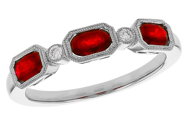 B284-11767: LDS WED RG .72 RUBY .77 TGW (4x3MM RUBY)