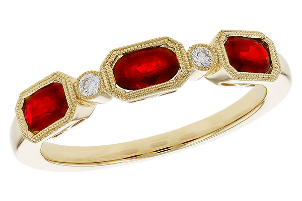 B284-11767: LDS WED RG .72 RUBY .77 TGW (4x3MM RUBY)