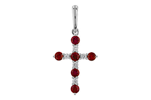 B284-11785: PENDANT .34 TW RUBY .42 TGW