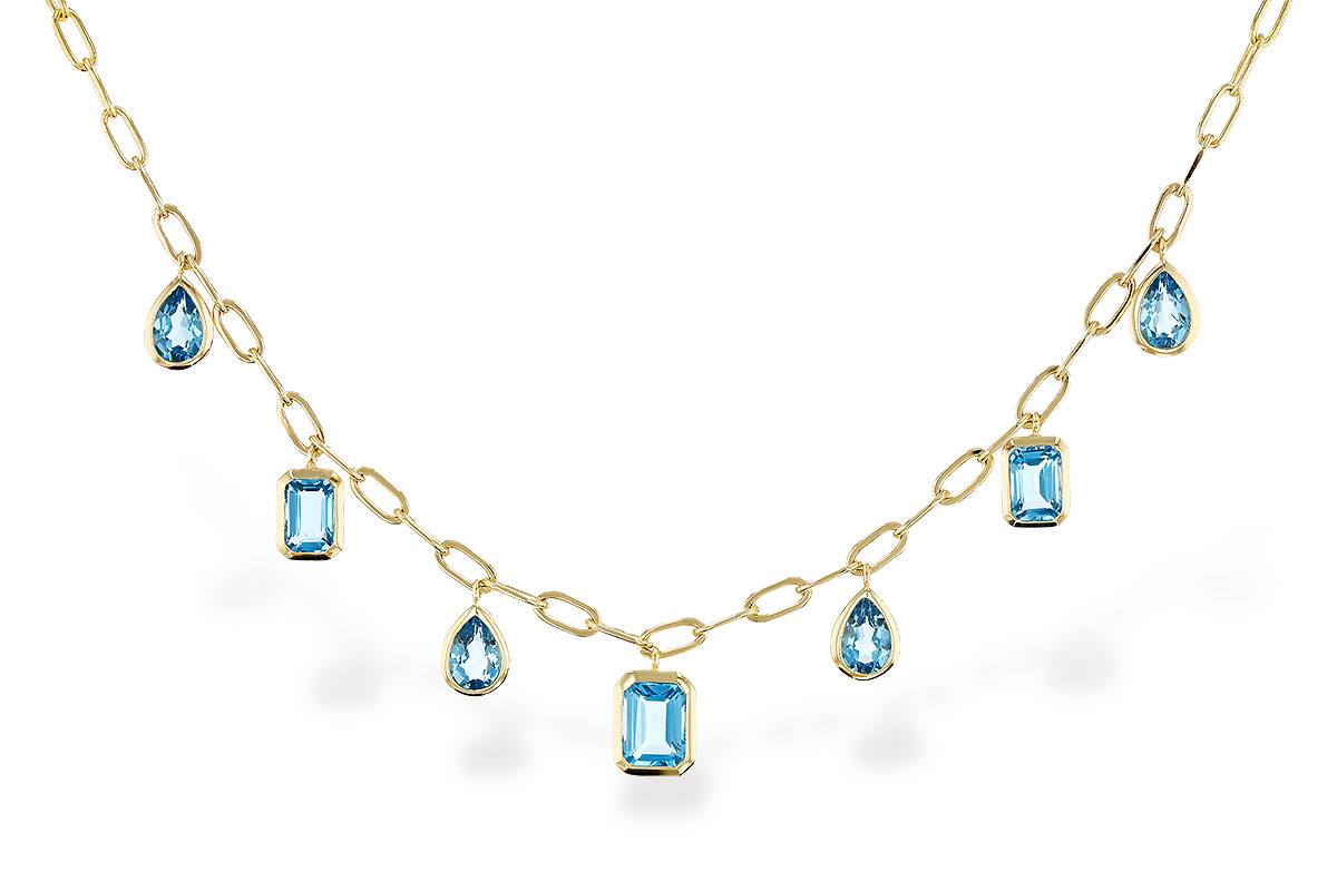 B284-12712: NECKLACE 4.10 TW BLUE TOPAZ (17")