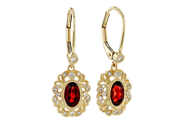 B284-13558: EARRINGS .98 TW GARNET 1.15 TGW (7x5MM GARNET)