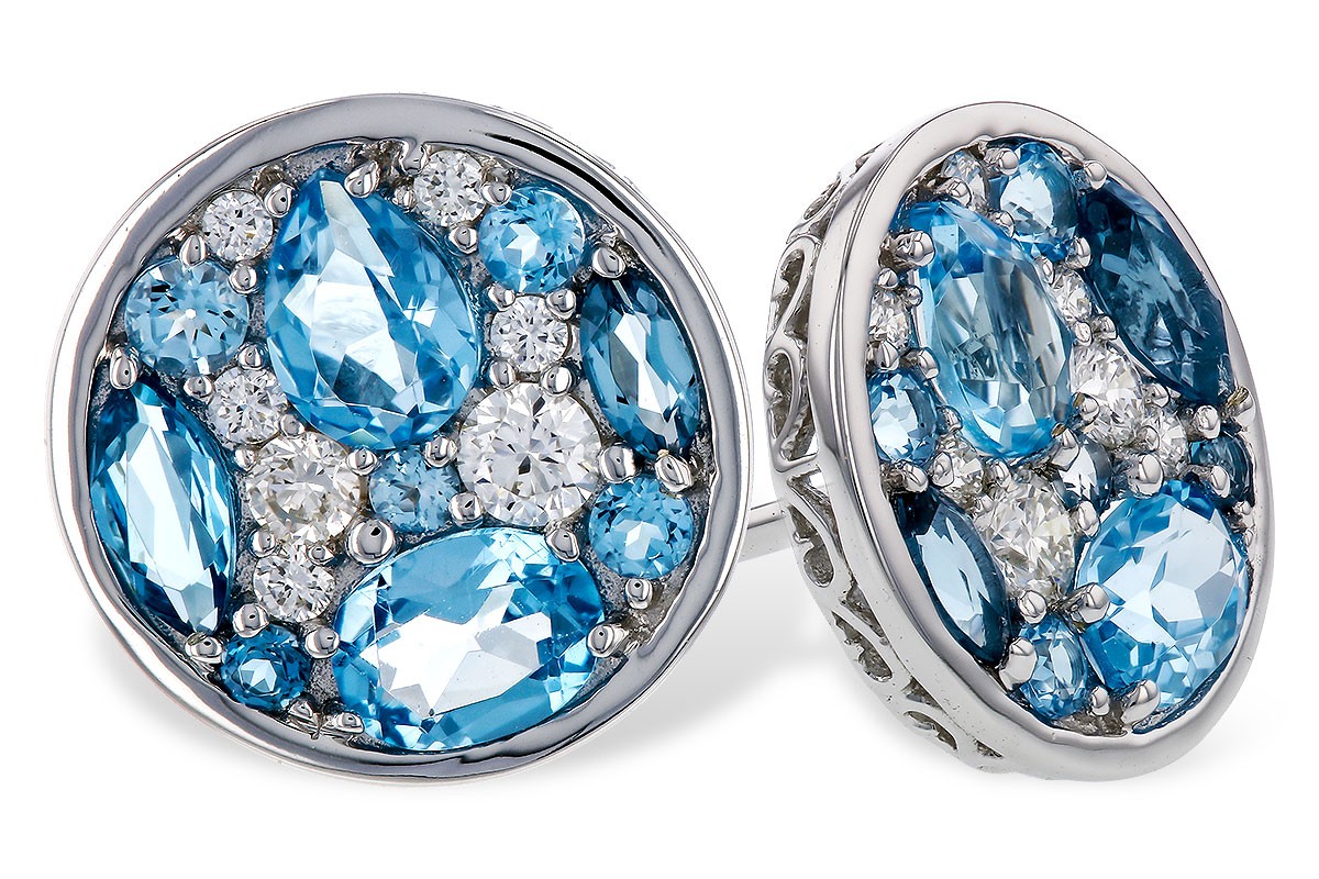 B284-13576: EARRINGS 1.02 TW BLUE TOPAZ 1.18 TGW