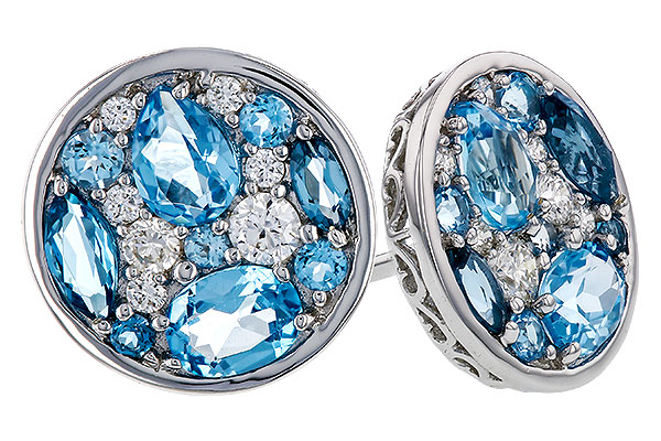 B284-13576: EARRINGS 1.02 TW BLUE TOPAZ 1.18 TGW