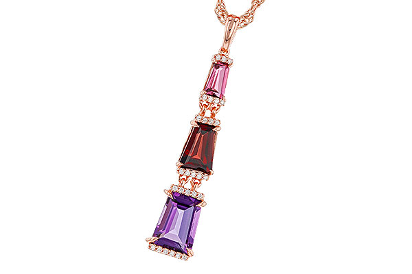B284-13585: NECKLACE 2.32 SEMI-PREC (PT,GT,AMY) 2.37 TGW