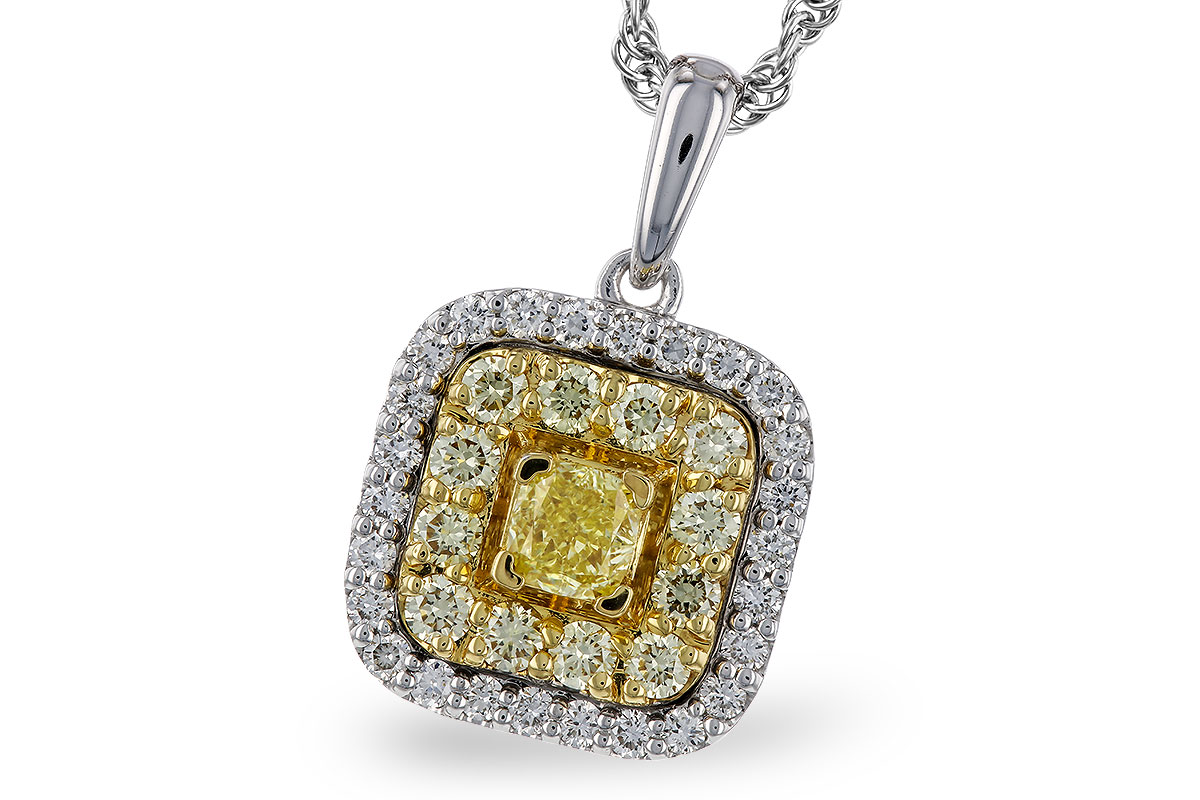 B284-13594: NECK .23 FANCY YELLOW DIAMONDS .65 TW