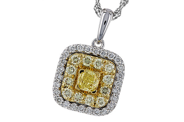 B284-13594: NECK .23 FANCY YELLOW DIAMONDS .65 TW