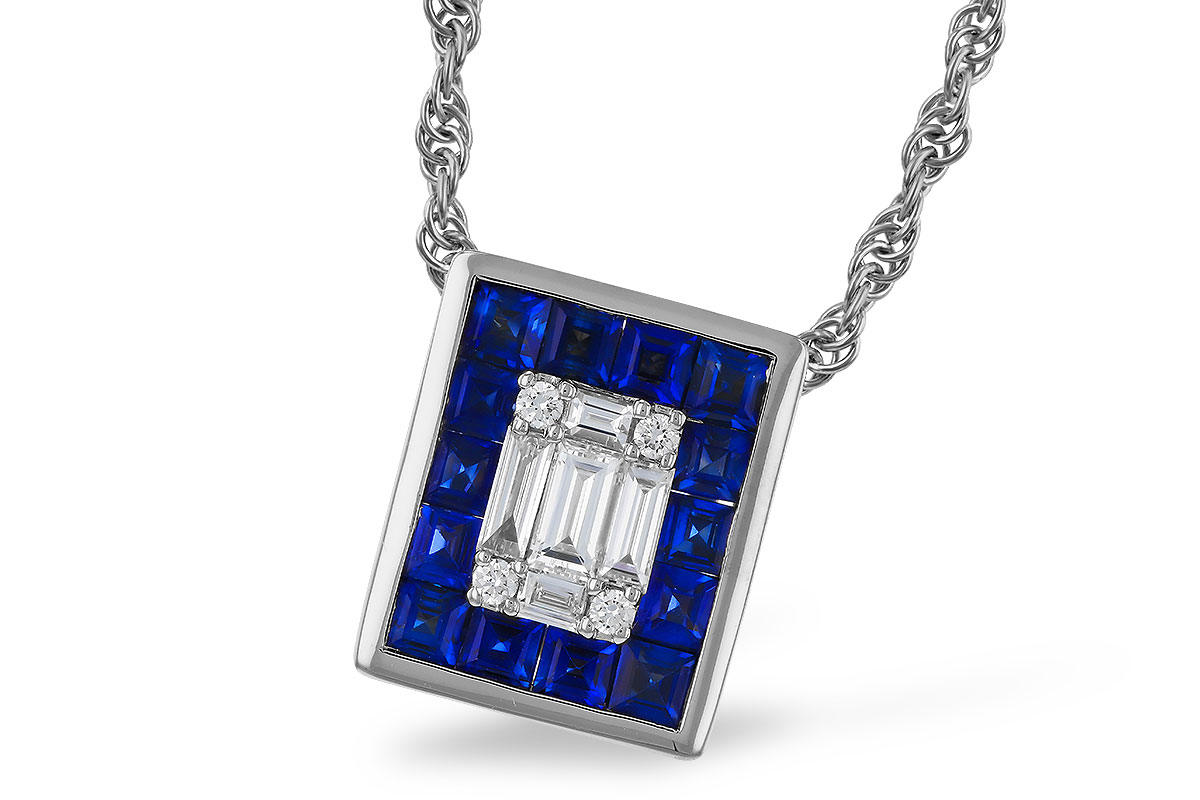 B284-17230: NECKLACE .84 SAPPHIRE TW 1.02 TGW
