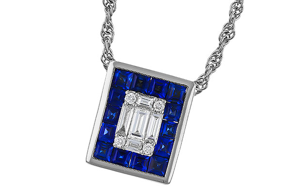B284-17230: NECKLACE .84 SAPPHIRE TW 1.02 TGW