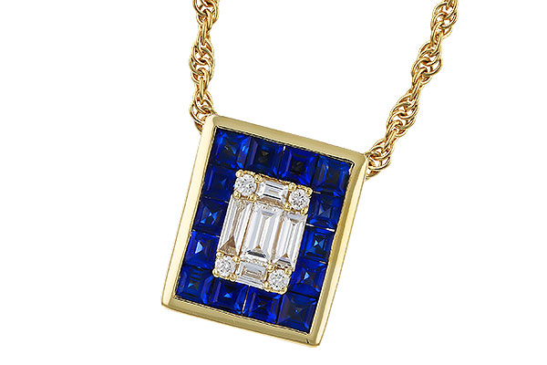 B284-17230: NECKLACE .84 SAPPHIRE TW 1.02 TGW