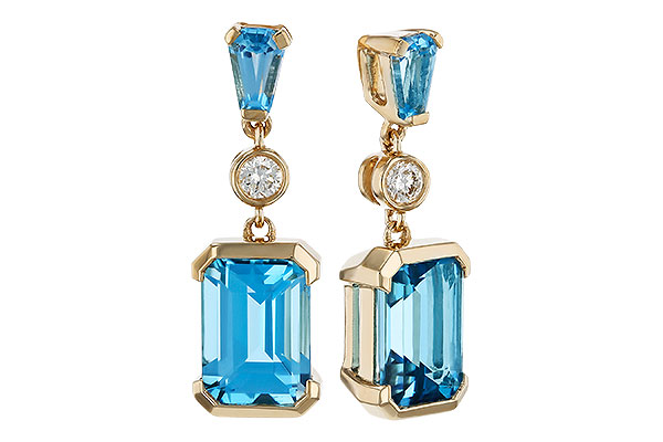 B284-17239: EARRINGS 2.37 TW BLUE TOPAZ 2.44 TGW