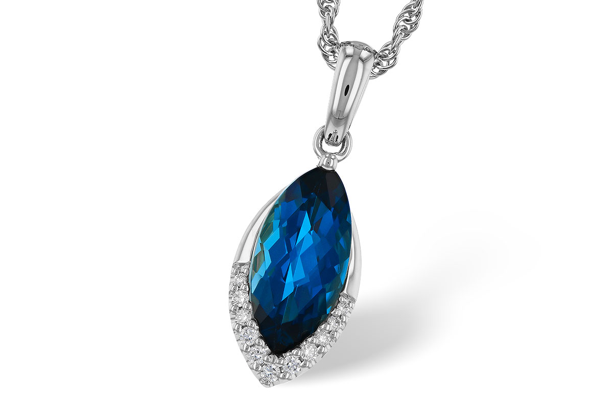 B284-17267: NECK 2.14 LONDON BLUE TOPAZ 2.20 TGW (12x6MM MQ)