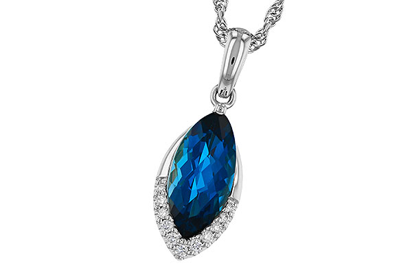 B284-17267: NECK 2.14 LONDON BLUE TOPAZ 2.20 TGW (12x6MM MQ)