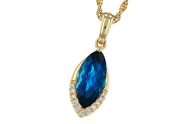 B284-17267: NECK 2.14 LONDON BLUE TOPAZ 2.20 TGW (12x6MM MQ)