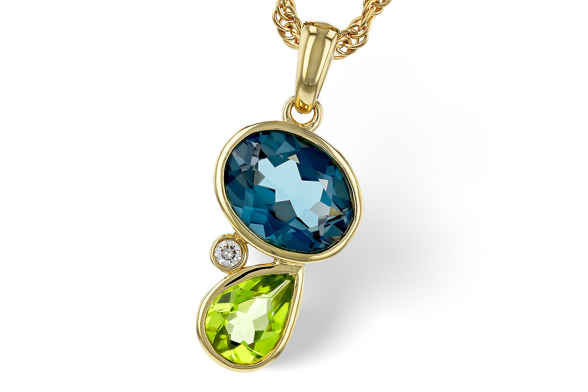 B284-18130: NECKLACE 2.43 SEMI-PREC (PER,LBT) 2.45 TGW