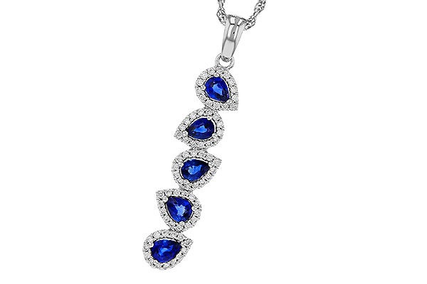 B284-18176: NECKLACE .95 TW SAPPHIRE 1.19 TGW