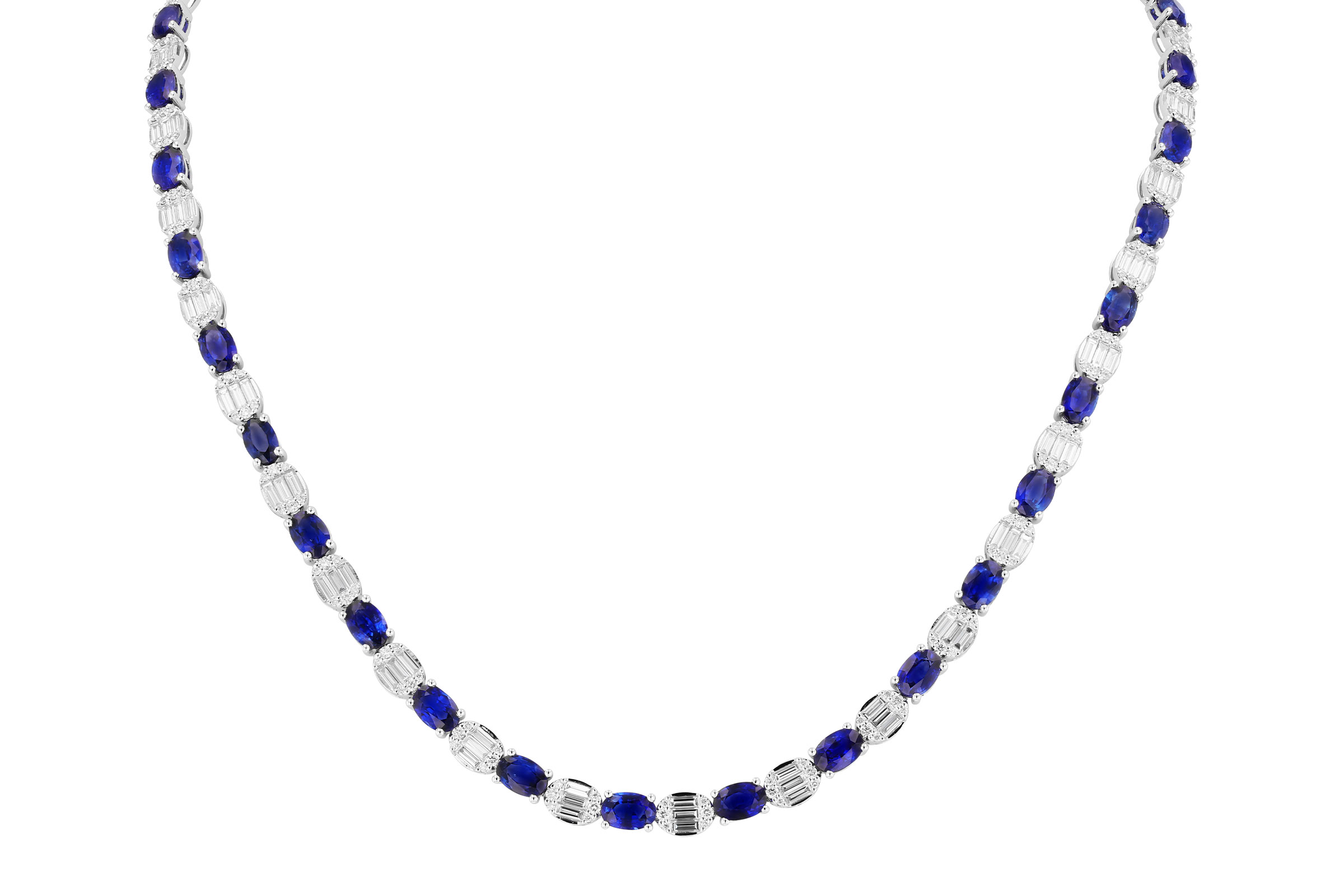B285-02639: NECKLACE 17.68 TW SAPPHIRE 21.82 TGW (17")