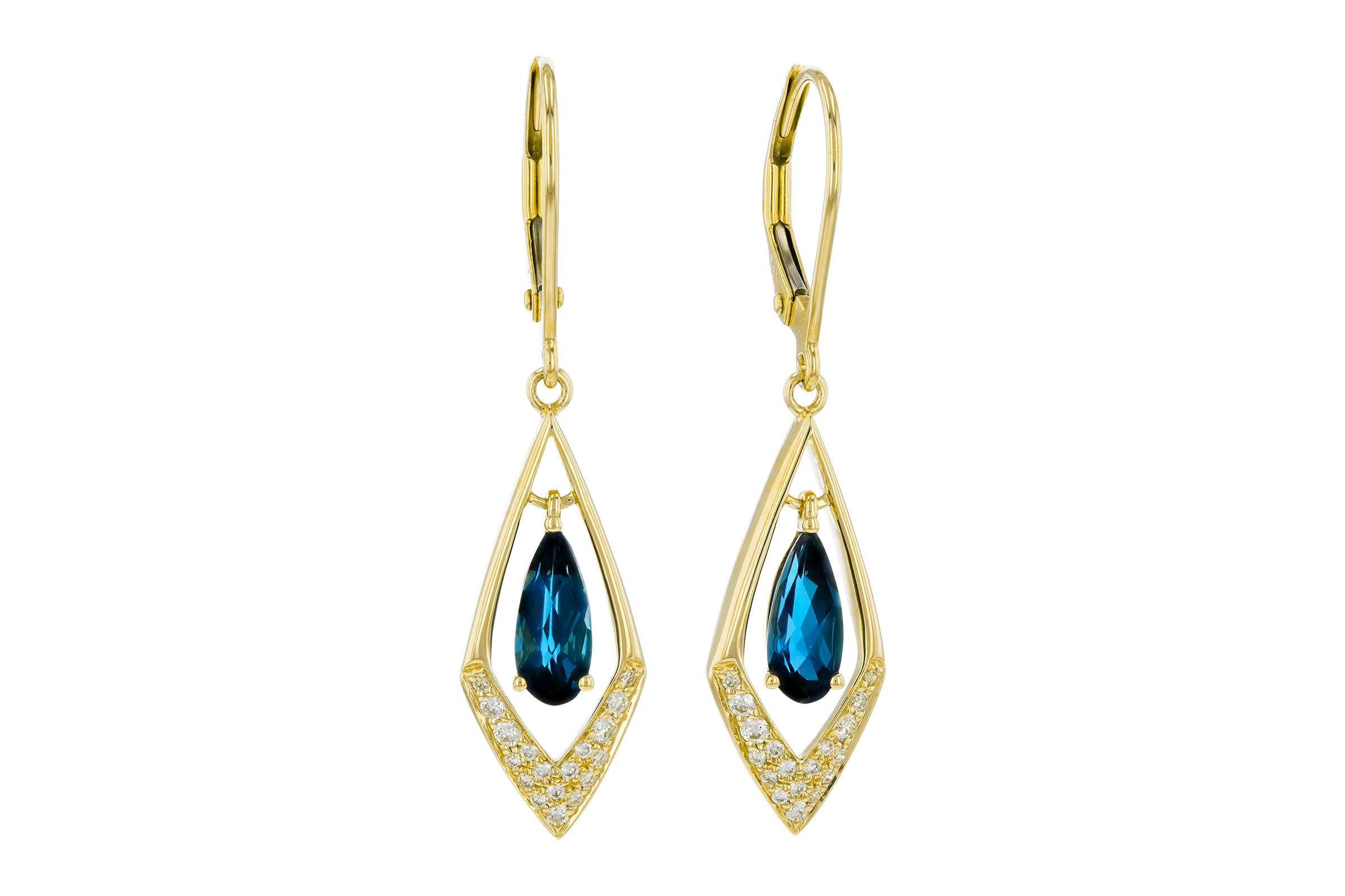 B285-02658: EARR 1.07 TW LONDON BLUE TOPAZ 1.22 TGW