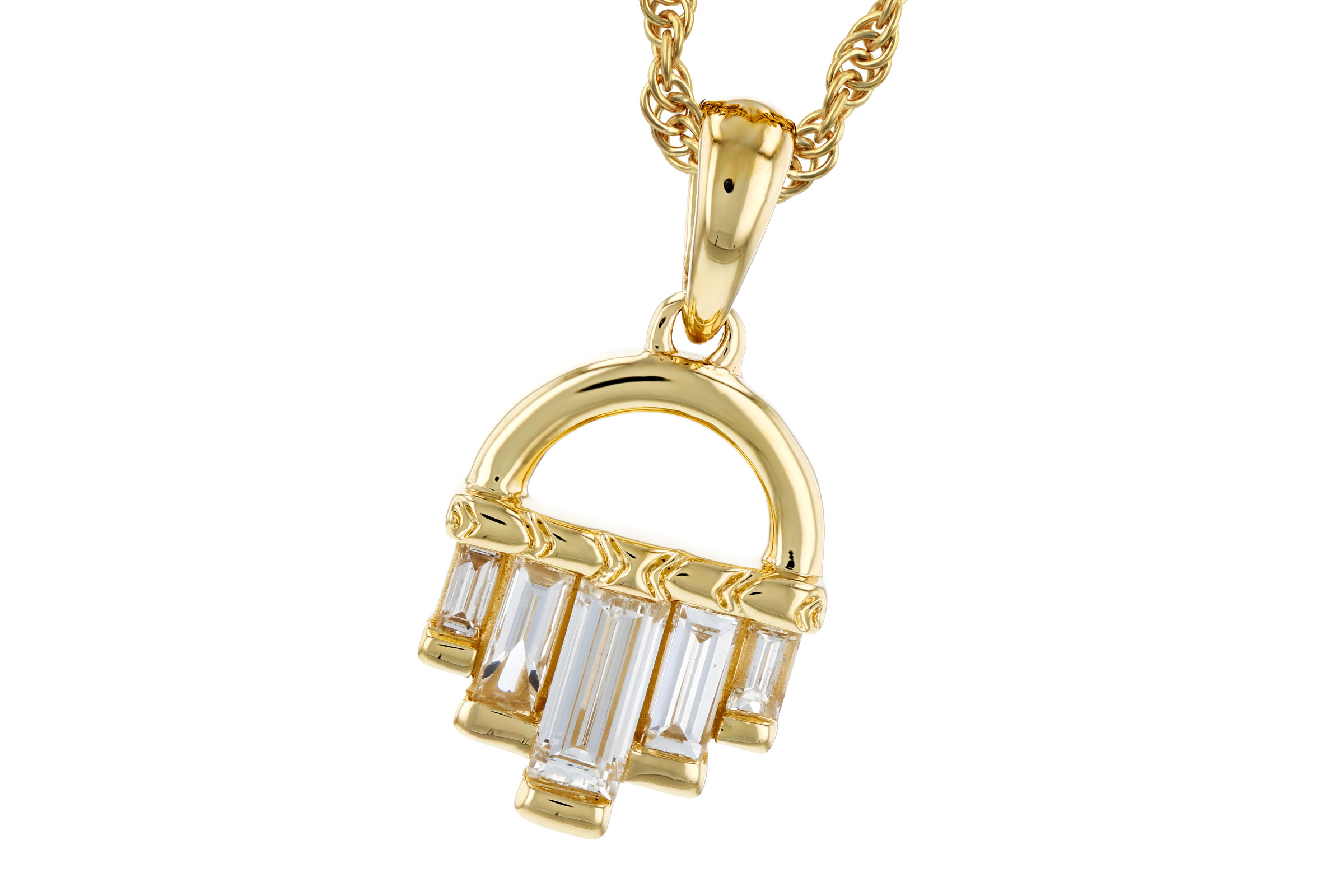 B285-02667: NECKLACE .46 TW BAGUETTE DIAMONDS