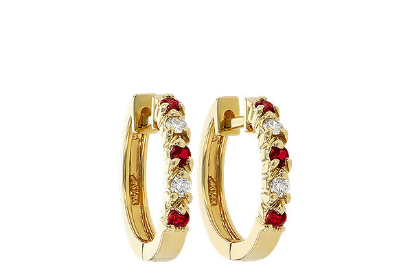 C010-49021: EARRINGS .17 RUBY .26 TGW