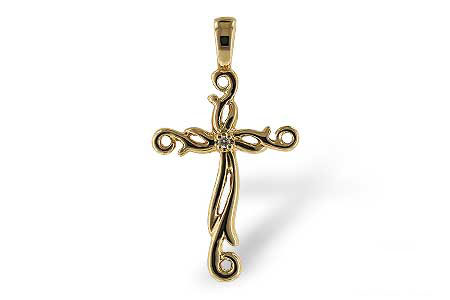 C015-95403: CROSS PENDANT .01 BR