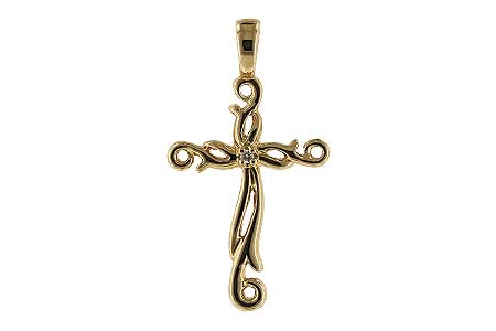 C015-95403: CROSS PENDANT .01 BR